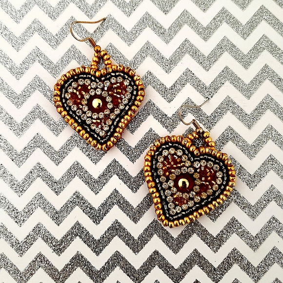 "Mon Coeur" Handmade earrings - Picture 1 of 2